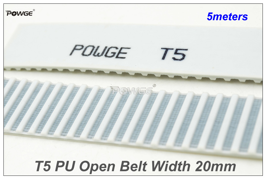 POWGE 5meters T5   Ÿ̹ Ʈ T5-20  = 20mm PU ƿ ھ T5 20 AT5 Ʈ  T5 Ÿ̹ Ǯ CNC RepRap 